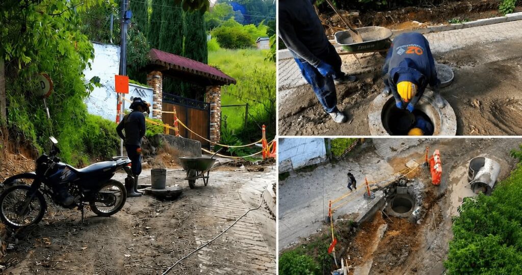 Obras de reposición del alcantarillado en los sectores Meleguindo y Tarapacá, en el municipio de La Estrella.