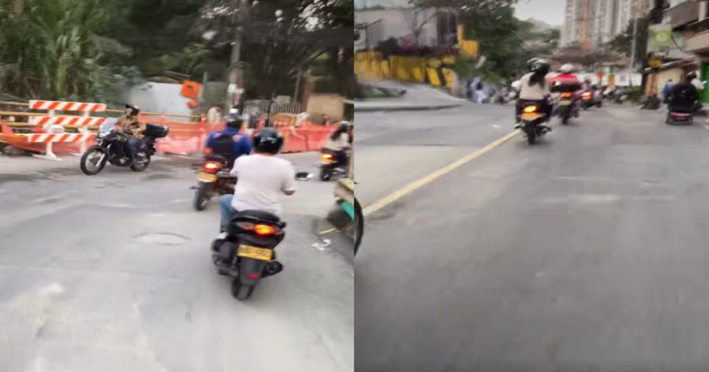 Paso controlado para motos y peatones en el puente La Limona durante la emergencia de enero de 2026.
