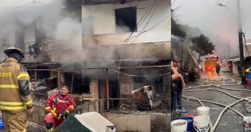 Bomberos atienden incendio estructural en una empresa del municipio de La Estrella.