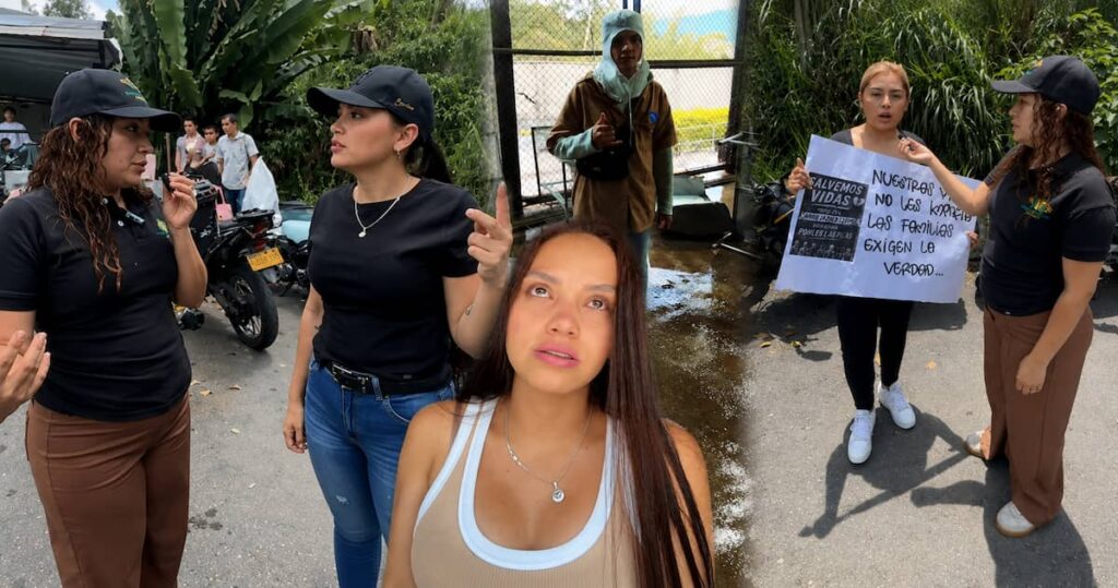 Familia realiza plantón tras fallecimiento de joven trabajador en Pollocoa en San Antonio de Prado