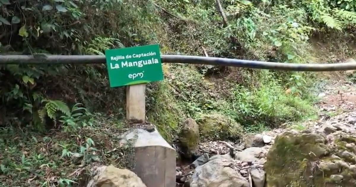 Captación de agua en La Manguala por EPM en San Antonio de Prado