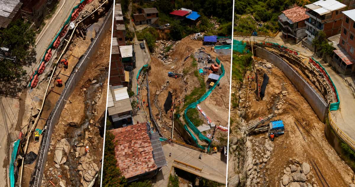Obras de recuperación de la vía de acceso a San José de Manzanillo en Altavista Medellín