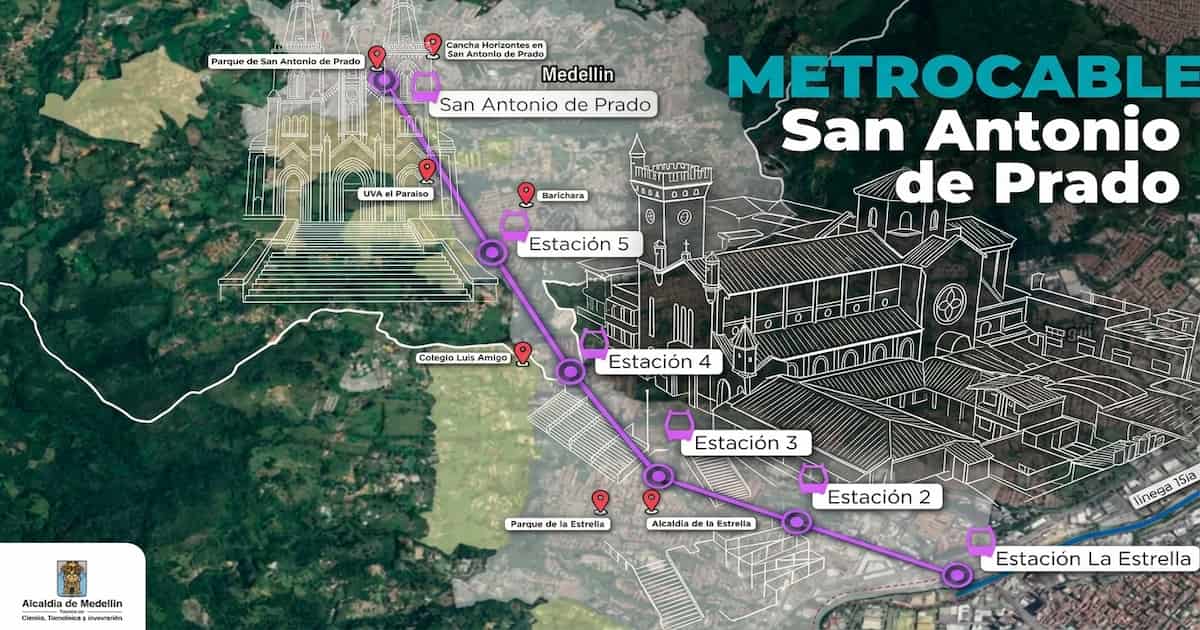 Proyecto de metrocable que conectaría San Antonio de Prado y La Estrella con el Metro de Medellín.