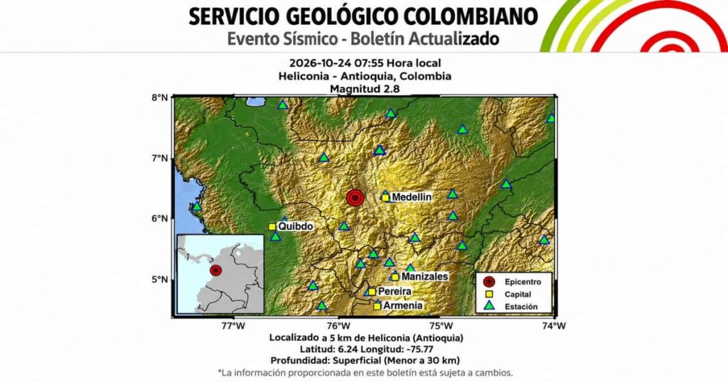 municipio cercano al epicentro del sismo del 24 de octubre de 2026.